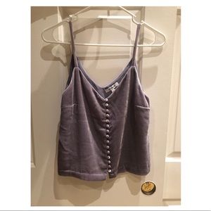 Madewell Button down velvet cami